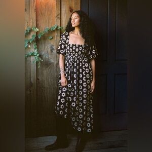 Christy Dawn Black and Cream Smocked Katrina Dress